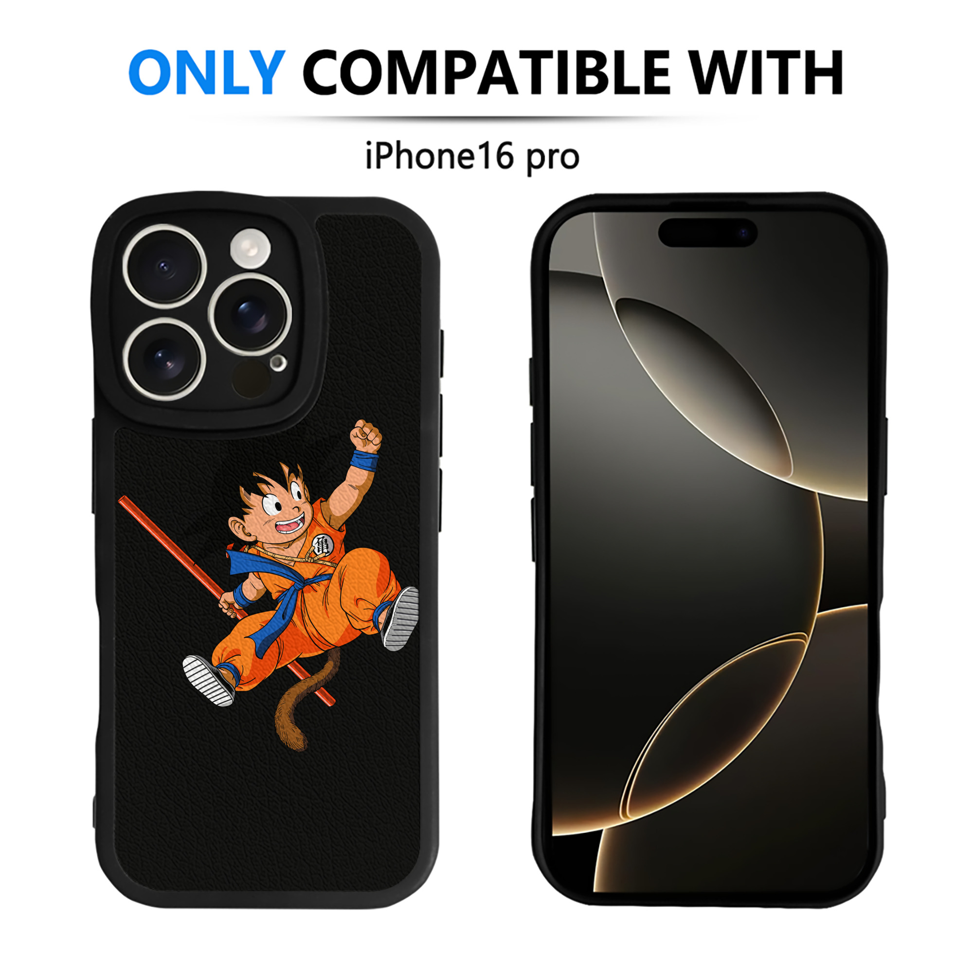 （画像用） ドラゴンボール 孫悟空（そん ごくう）Son Goku カカロット DRAGON BALL Kakarotto 【iPhone 16シリーズ対応】シリコンスマホケース（レザー調） 材質：シリコン